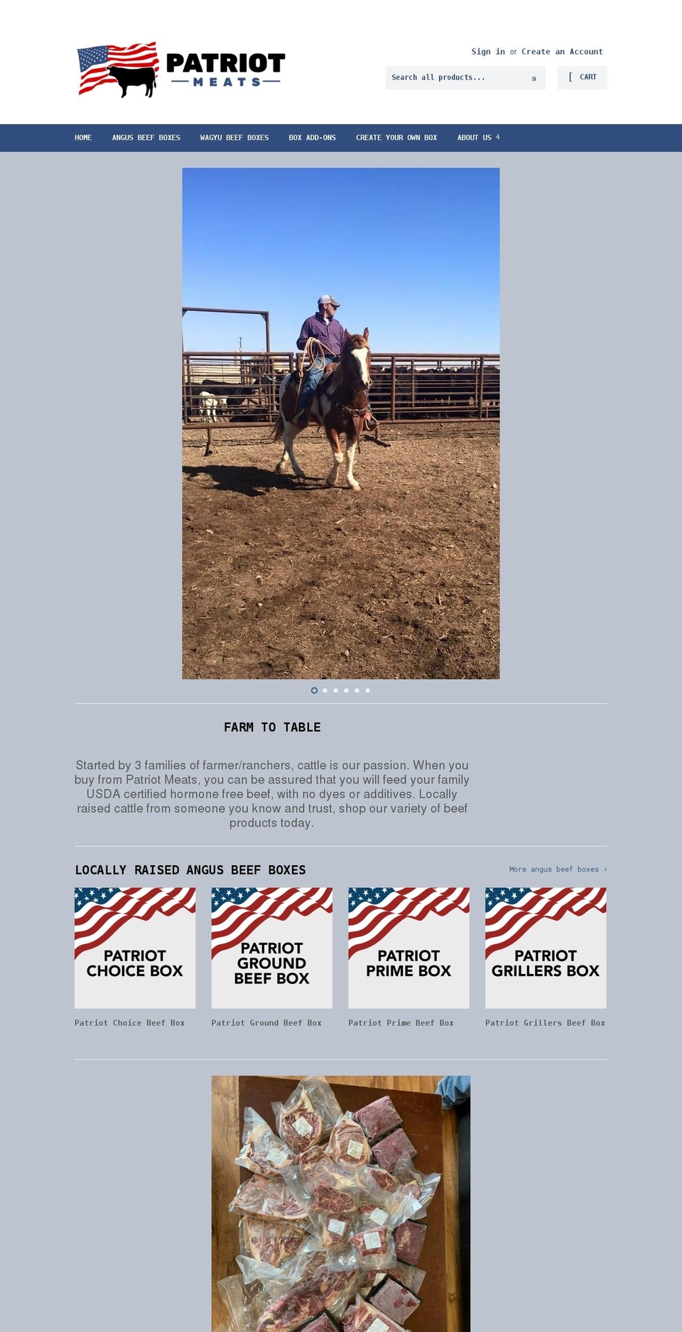 patriot-meats.com shopify website screenshot