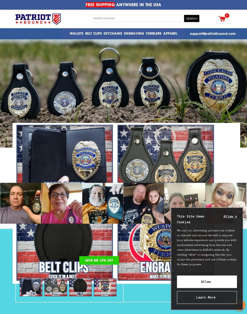 patriotbound.com shopify website screenshot