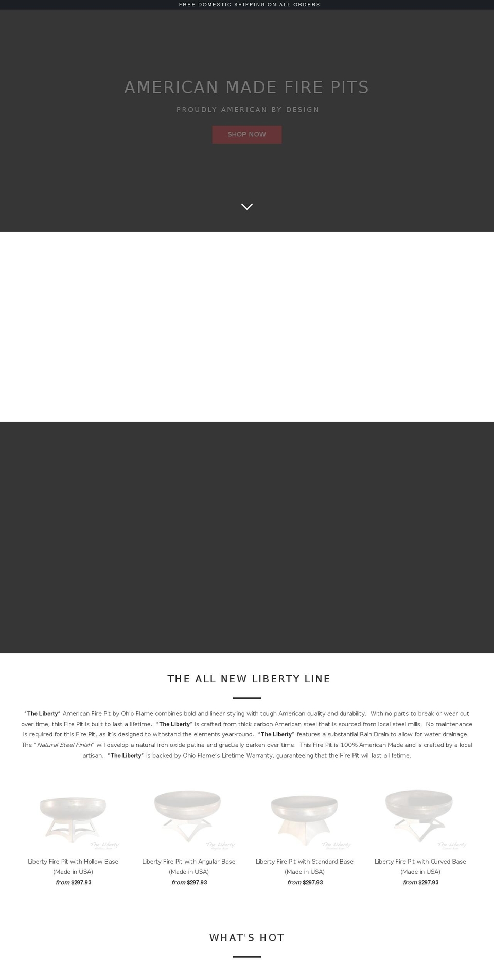 patriotfirepit.com — Shopify storefront screenshot