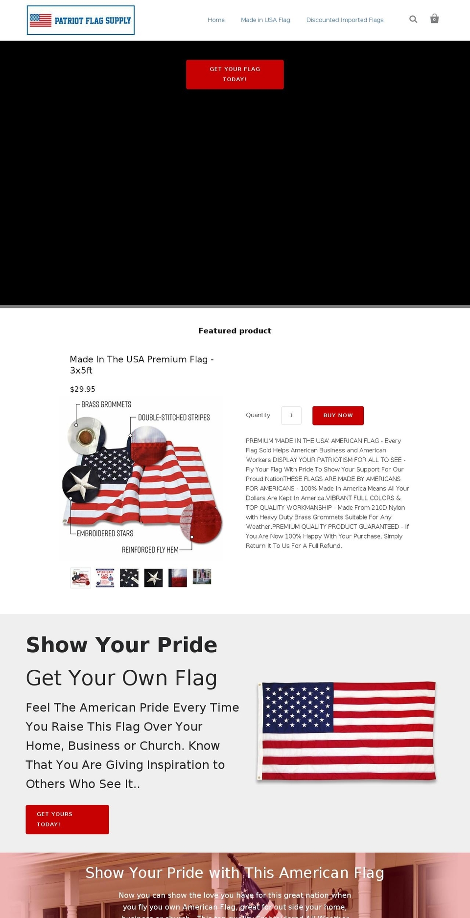 patriotflagsupply.com — Shopify storefront screenshot