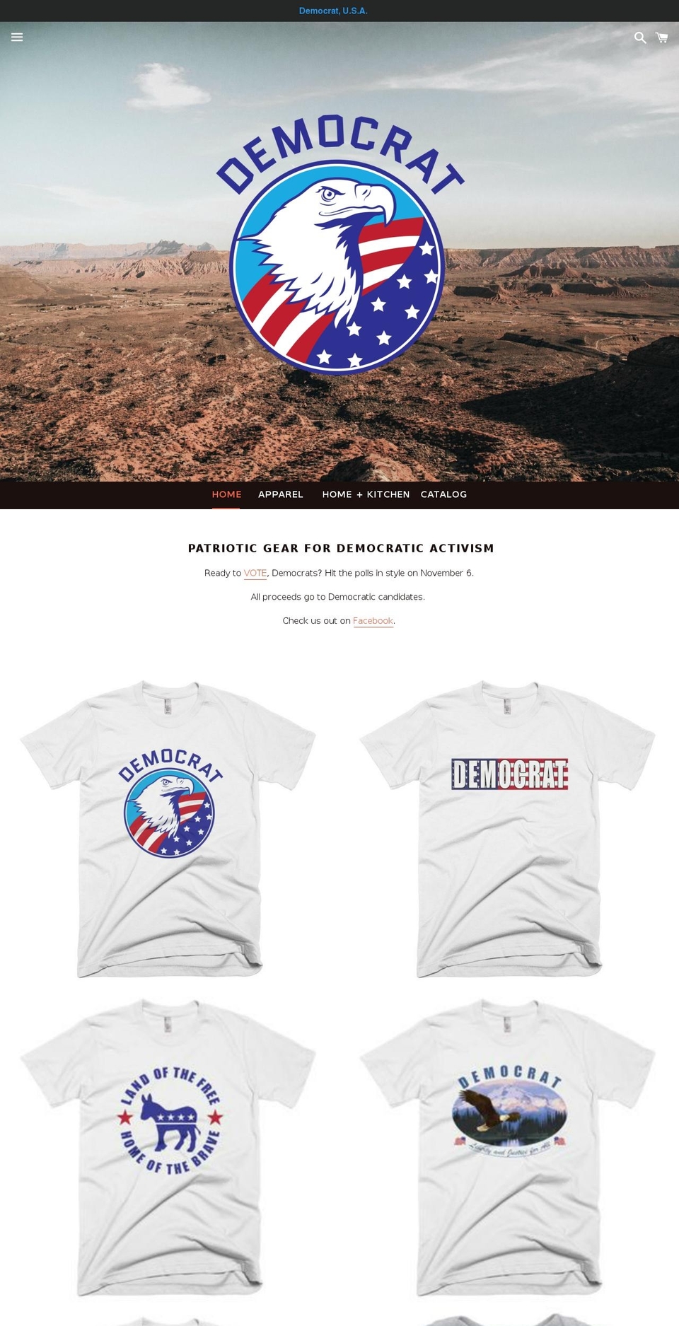 patrioticdemocrats.com — Shopify storefront screenshot