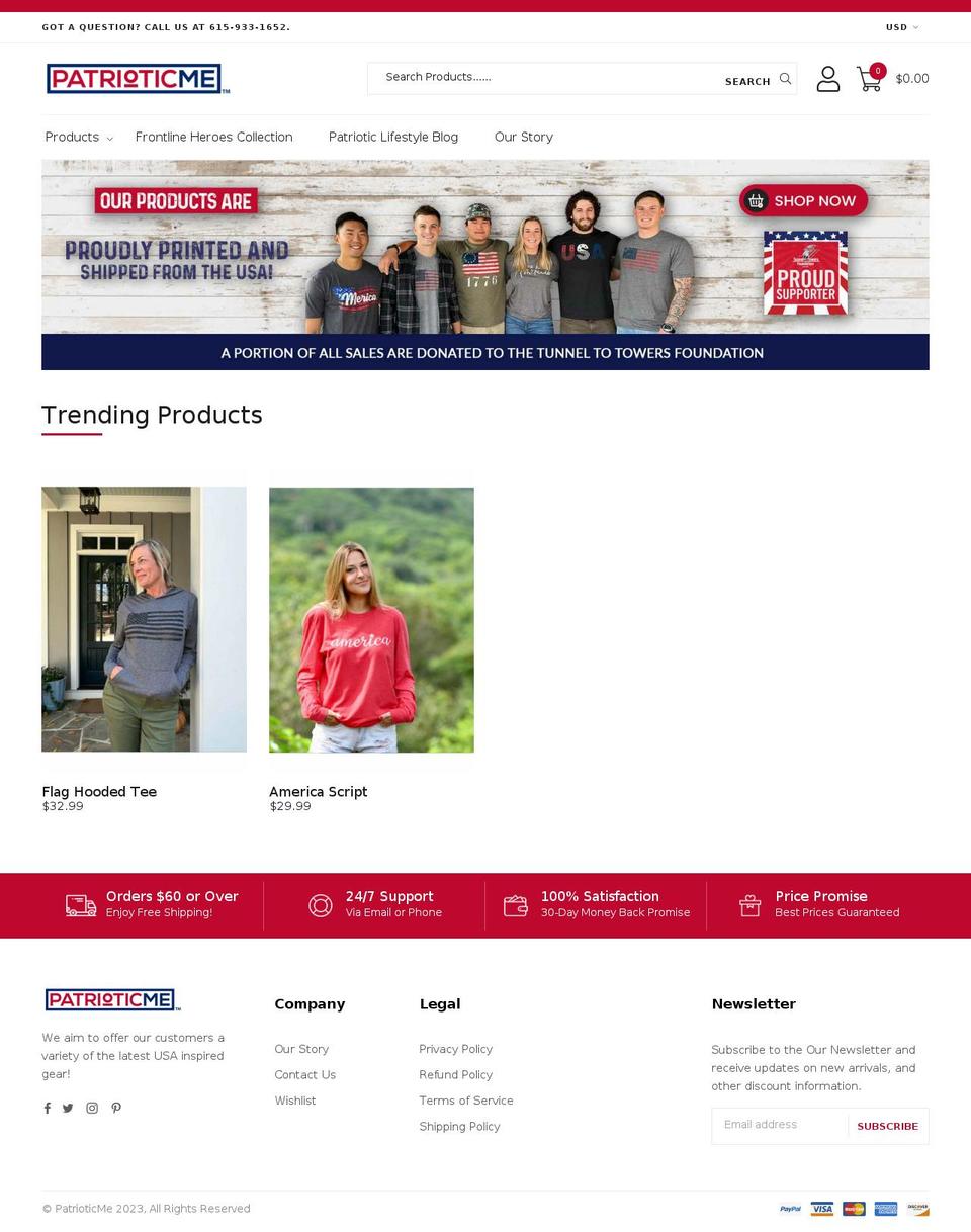 patrioticme.com shopify website screenshot