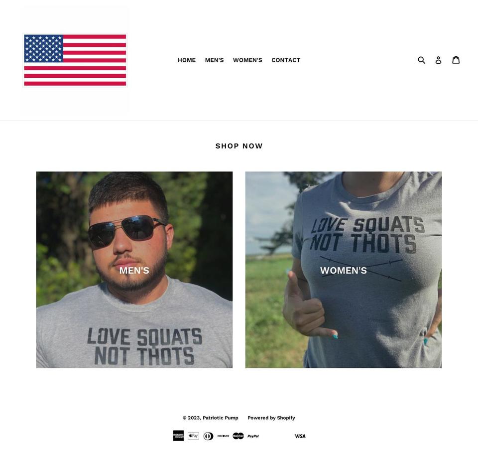 patrioticpump.com — Shopify storefront screenshot