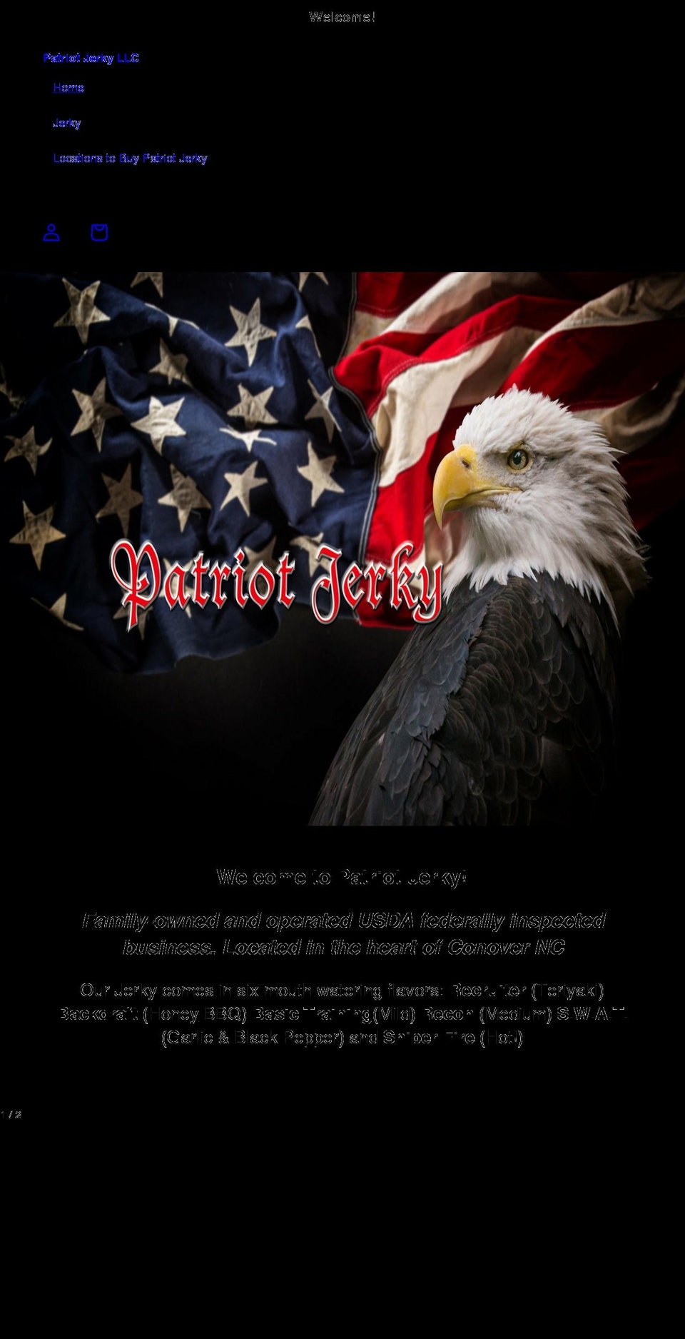 patriotjerky.net shopify website screenshot