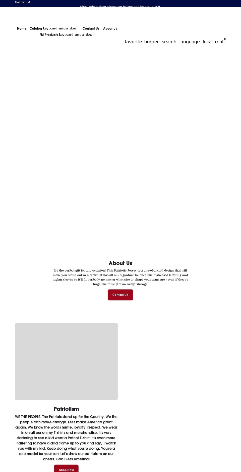 patriotjersey.com shopify website screenshot