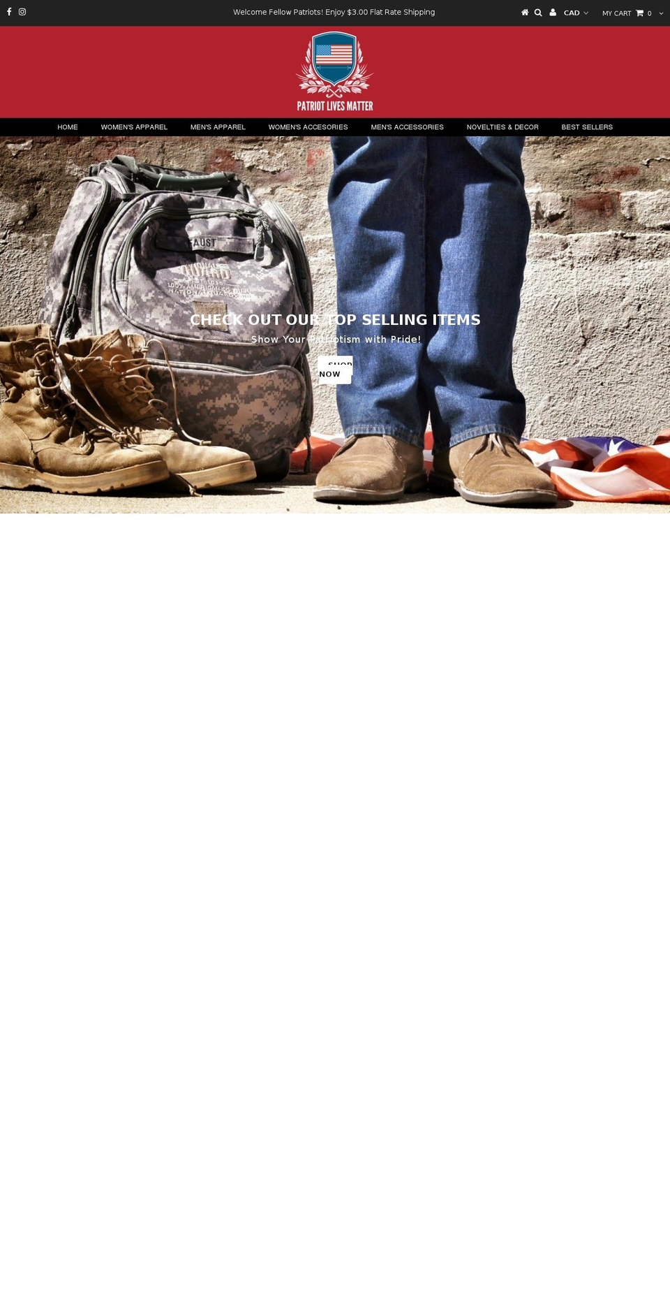 patriotlivesmatter.com shopify website screenshot
