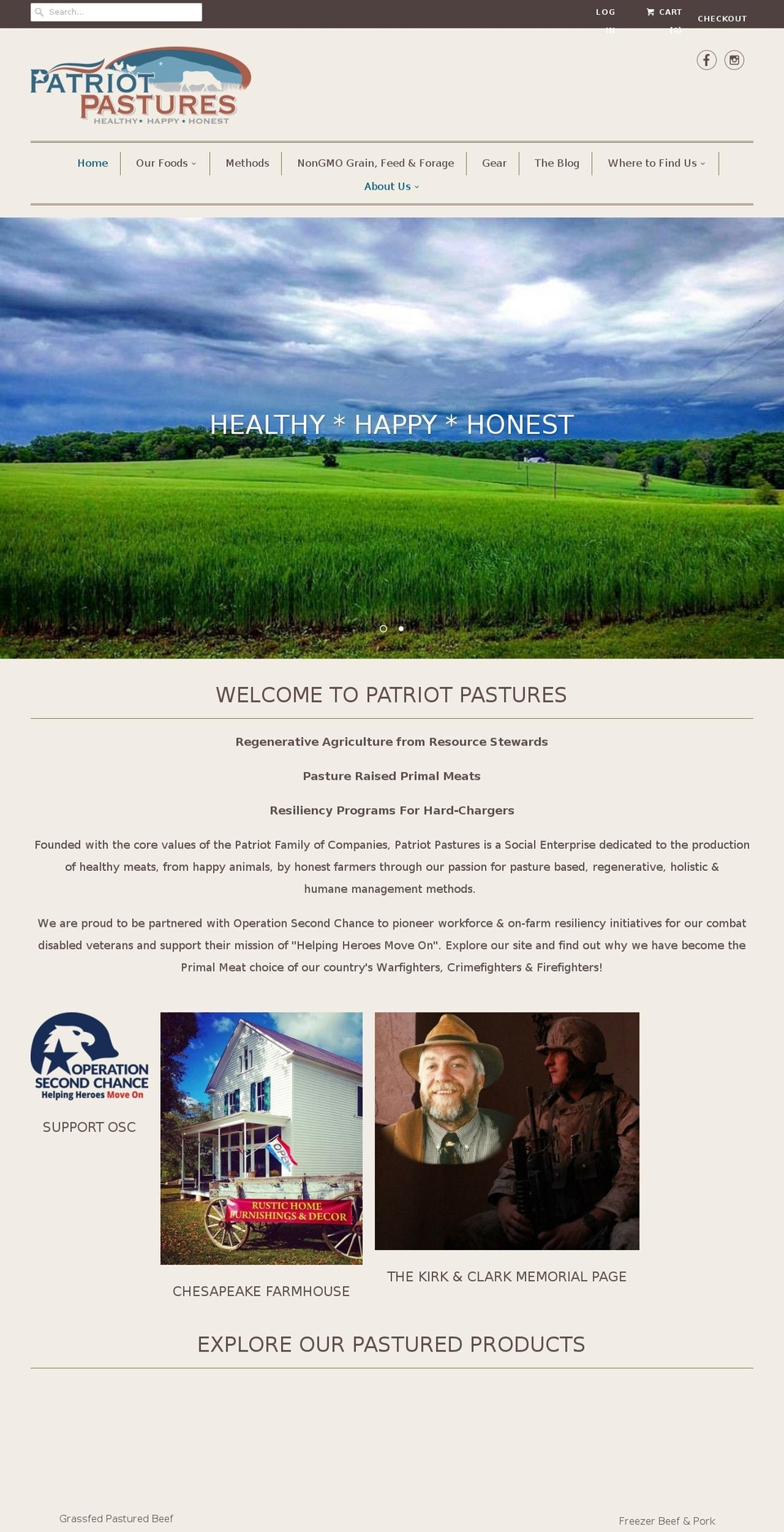 patriotpastures.org shopify website screenshot