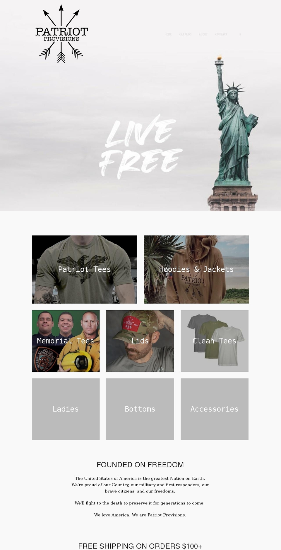patriotprovisionsco.com — Shopify storefront screenshot