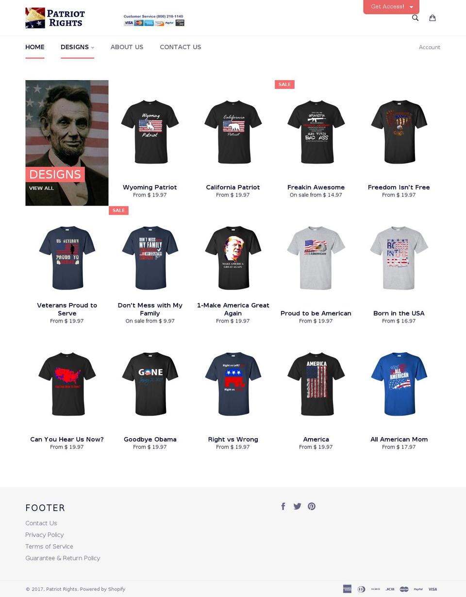 patriotrights.org shopify website screenshot