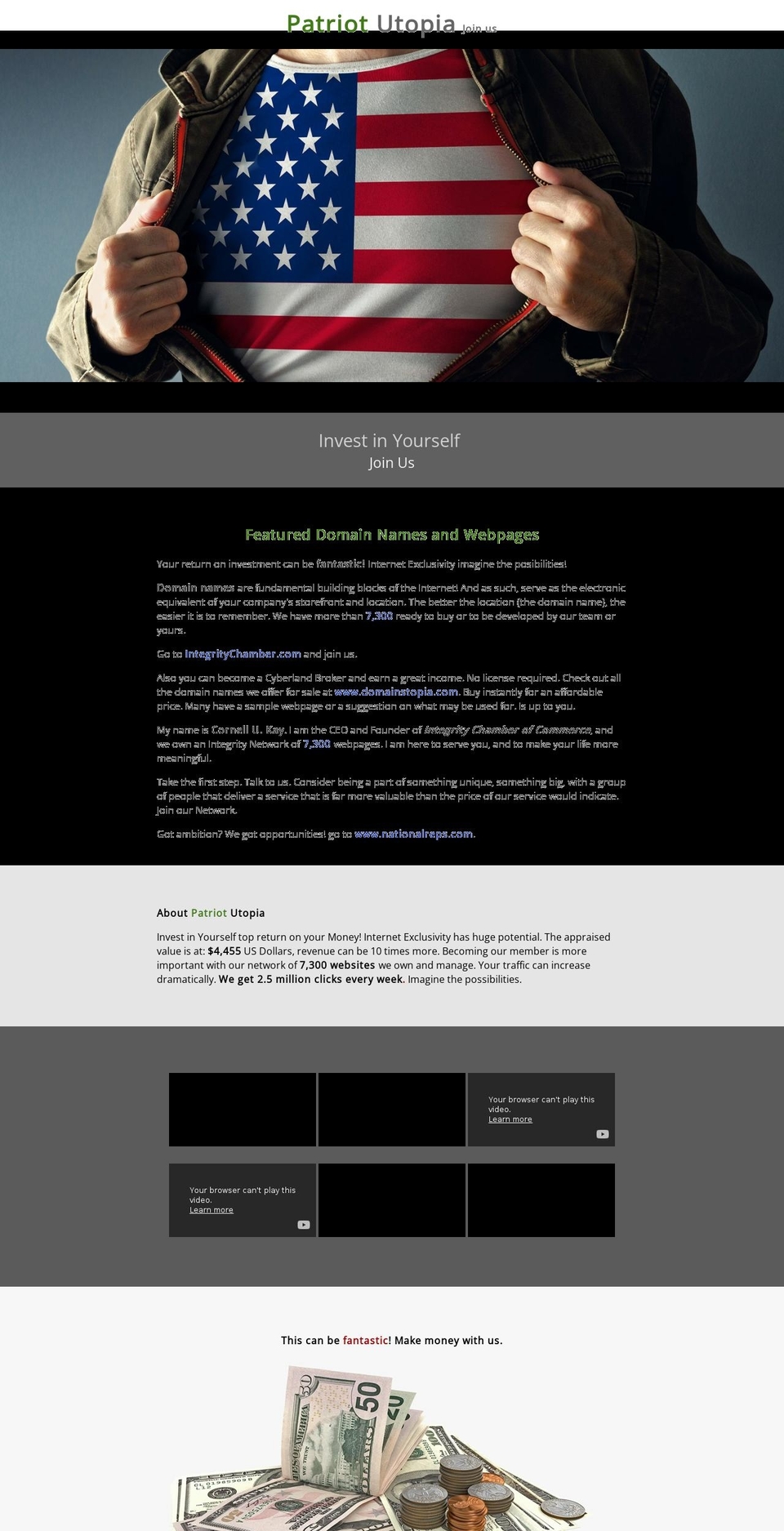 patriotutopia.com — Shopify storefront screenshot