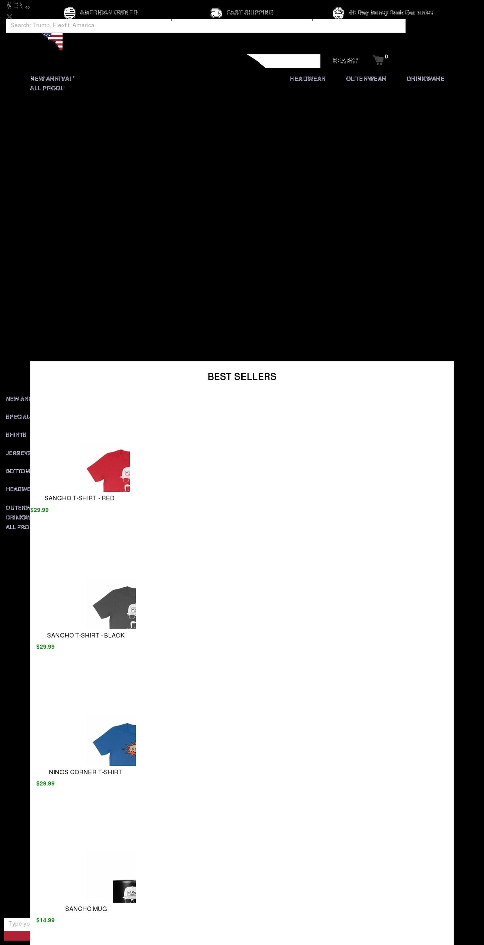 CURRENT THEME - FEB Shopify theme site example patriotwear.com