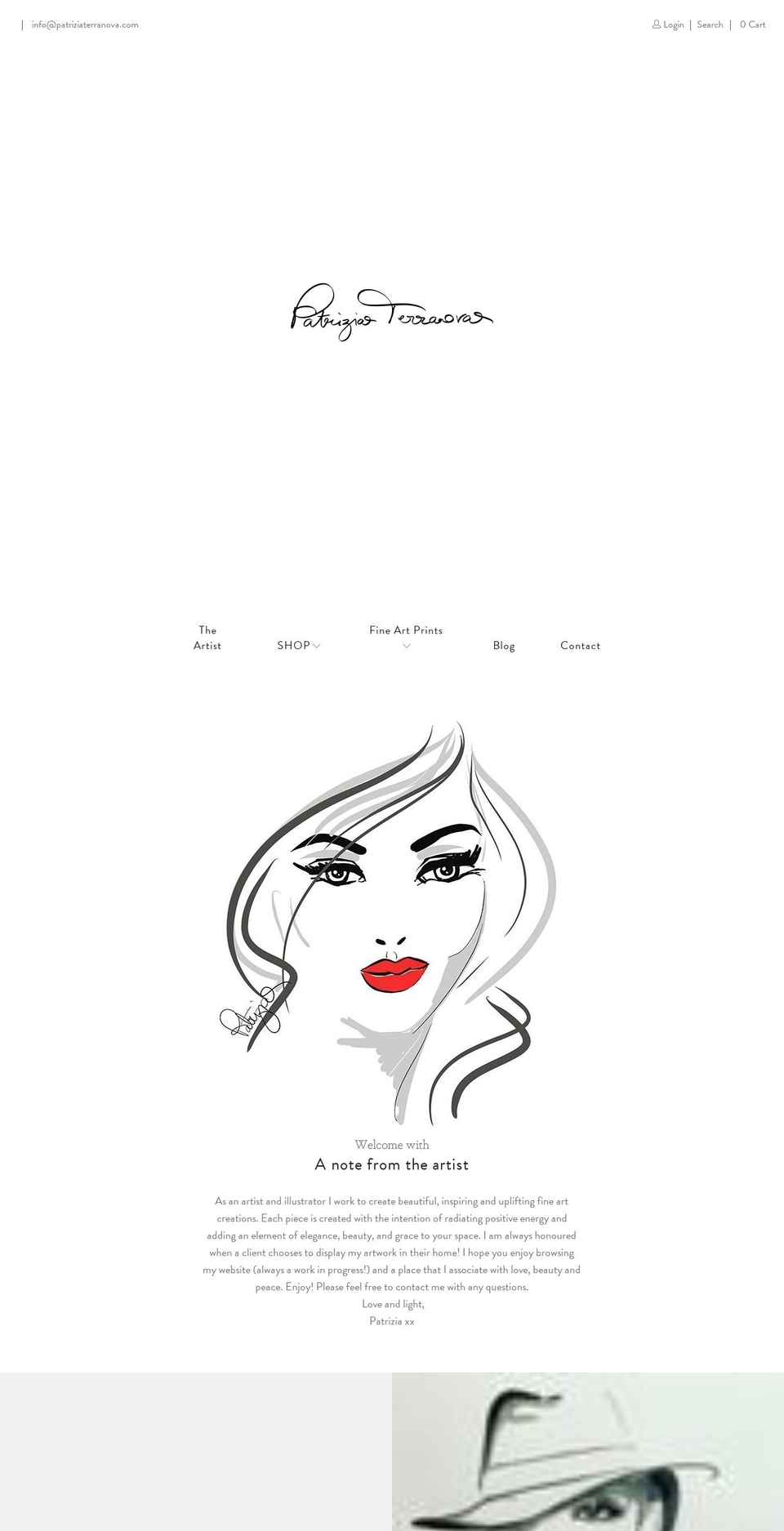 patriziaterranova.com shopify website screenshot
