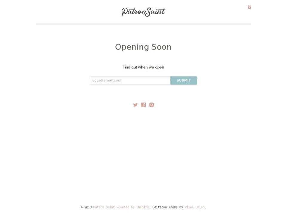 patronsaintco.com — Shopify storefront screenshot