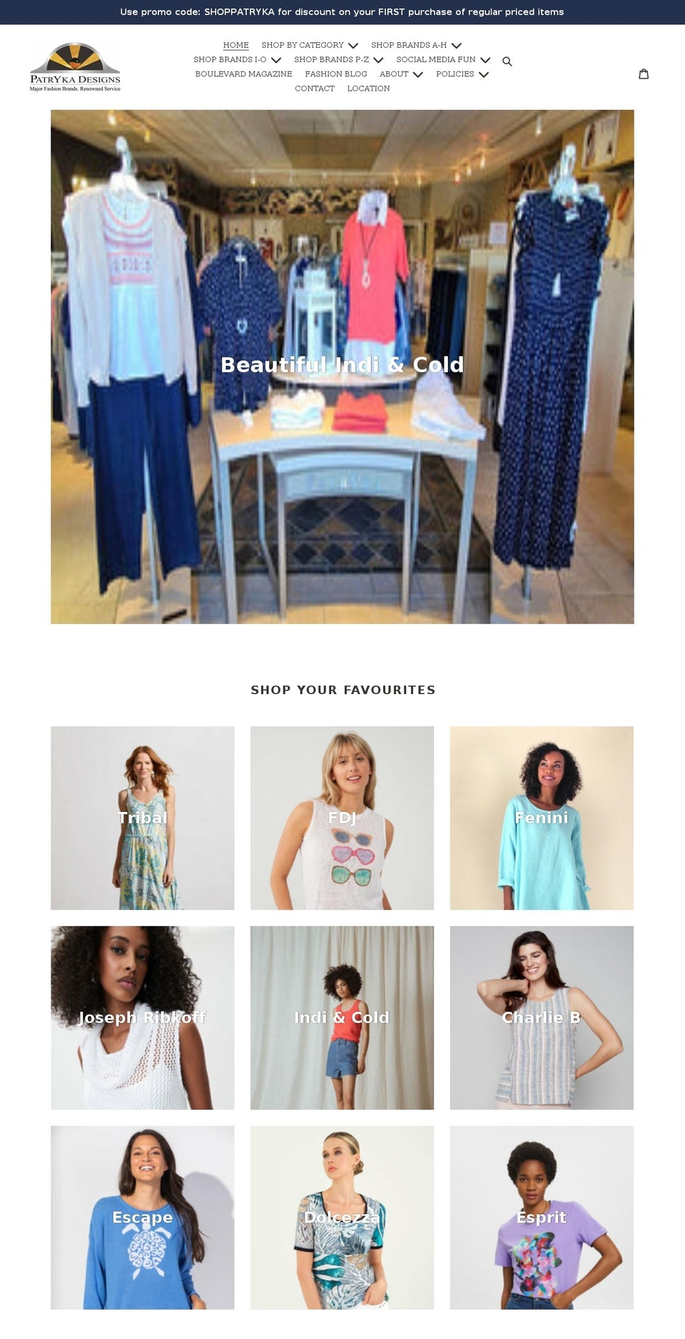 patrykadesignsonline.com shopify website screenshot
