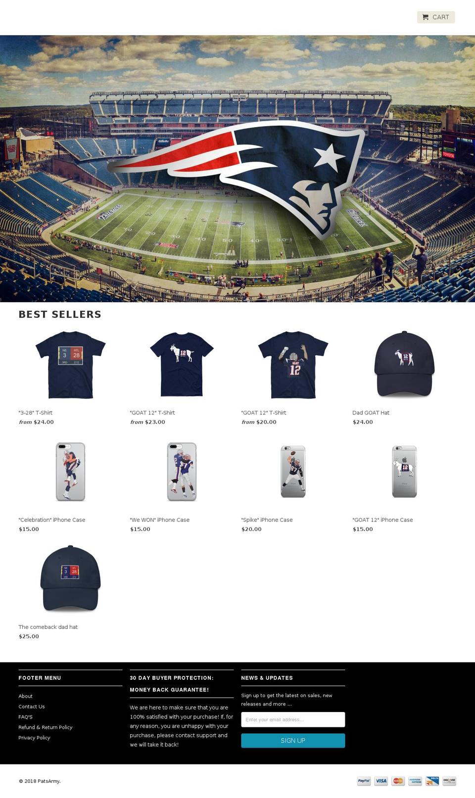 patsarmy.com — Shopify storefront screenshot