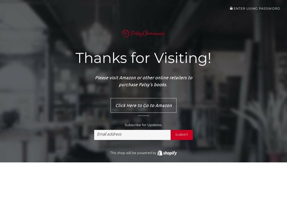 patsy-clairmont.myshopify.com shopify website screenshot