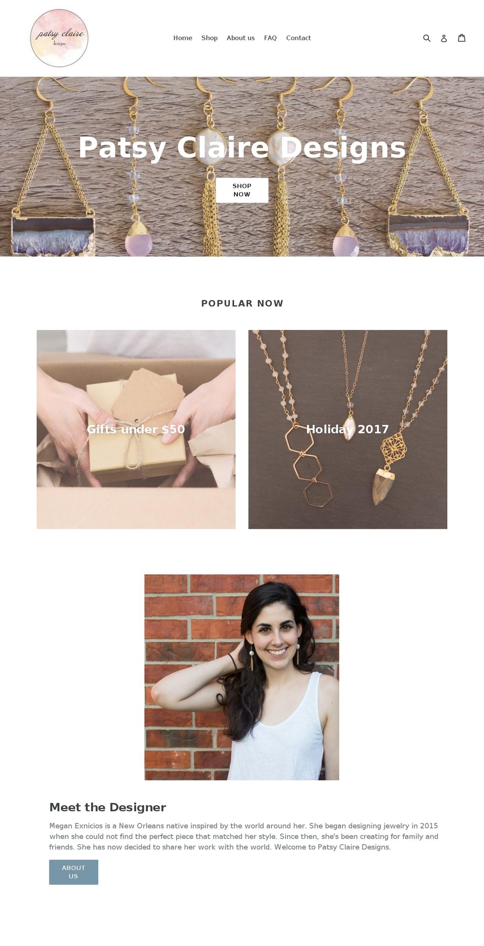 patsyclairedesigns.com — Shopify storefront screenshot