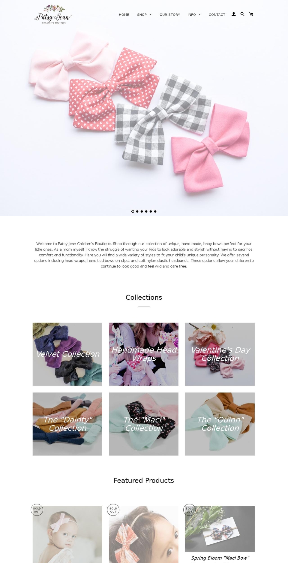 patsyjean.com — Shopify storefront screenshot