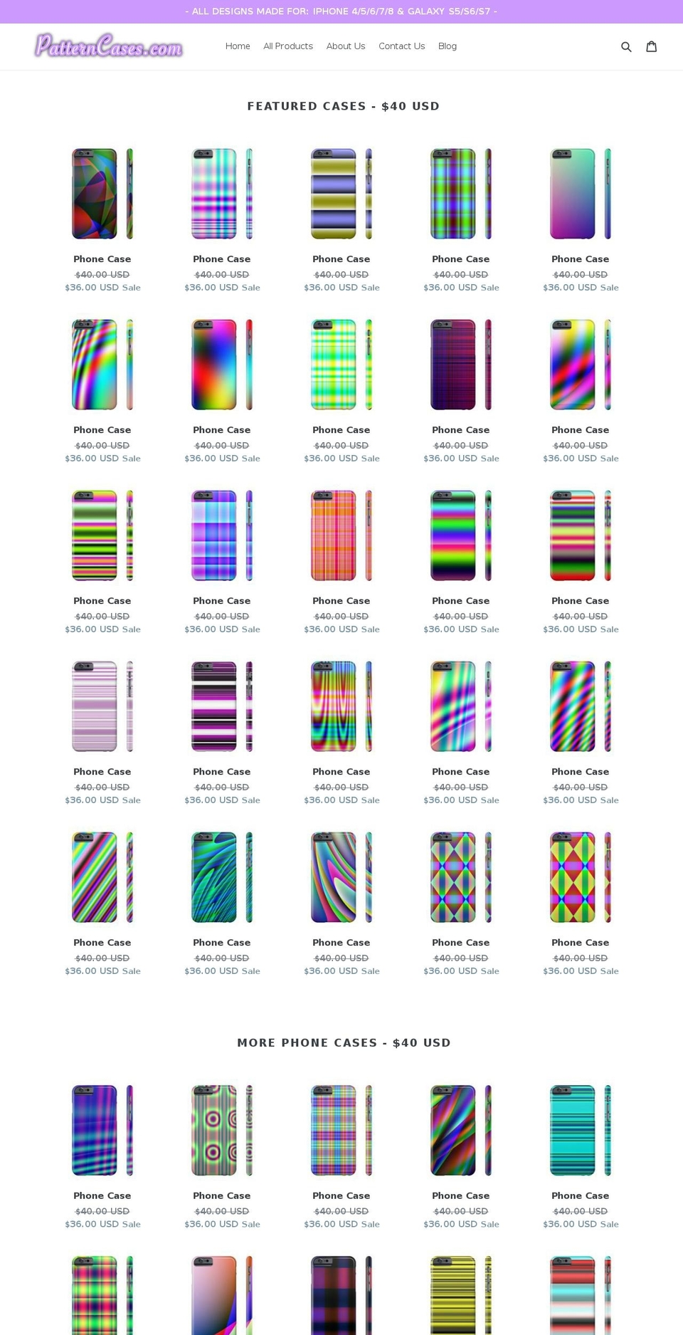 patterncases.com — Shopify storefront screenshot