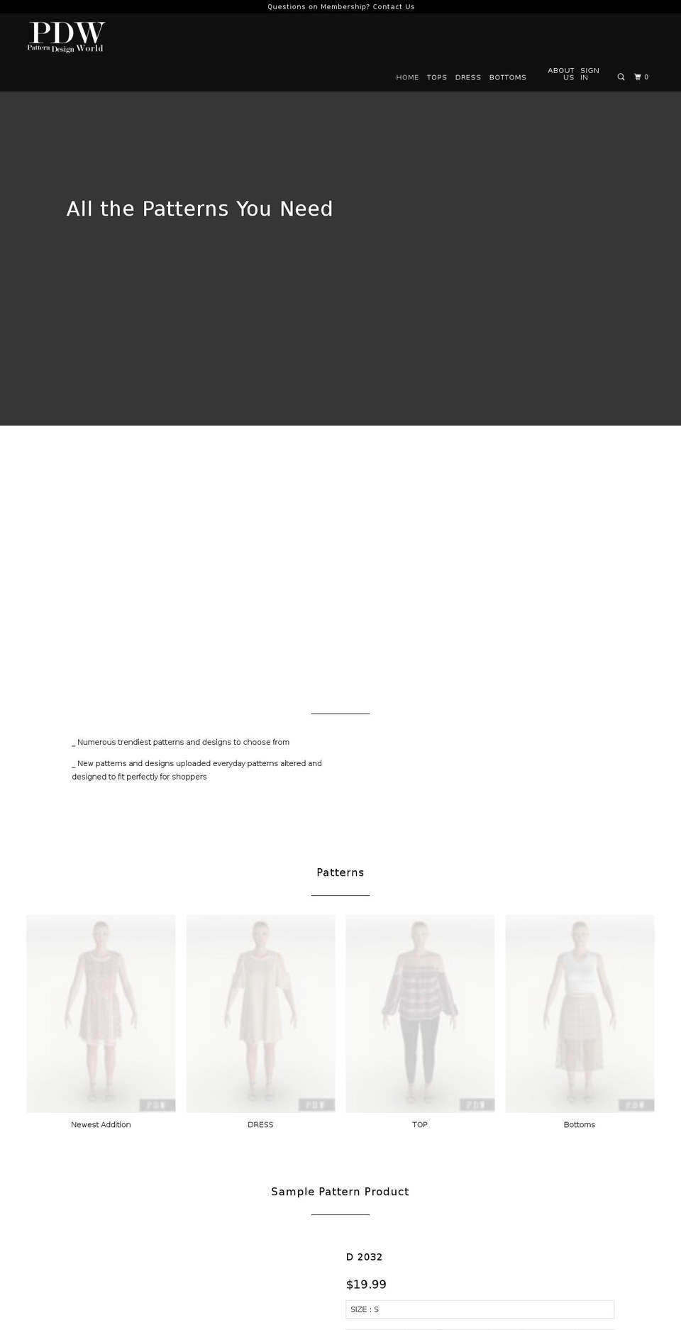 patterndesignworld.com — Shopify storefront screenshot