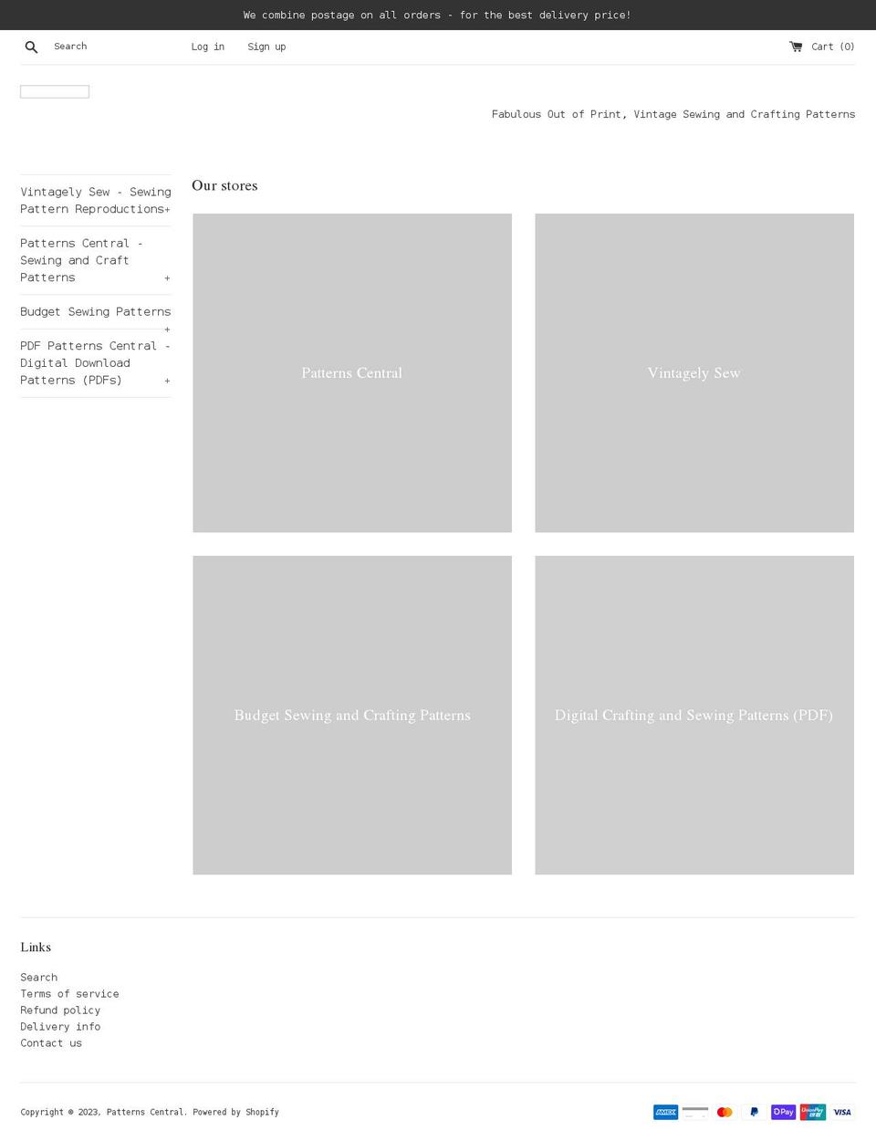 patternscentral.com.au shopify website screenshot
