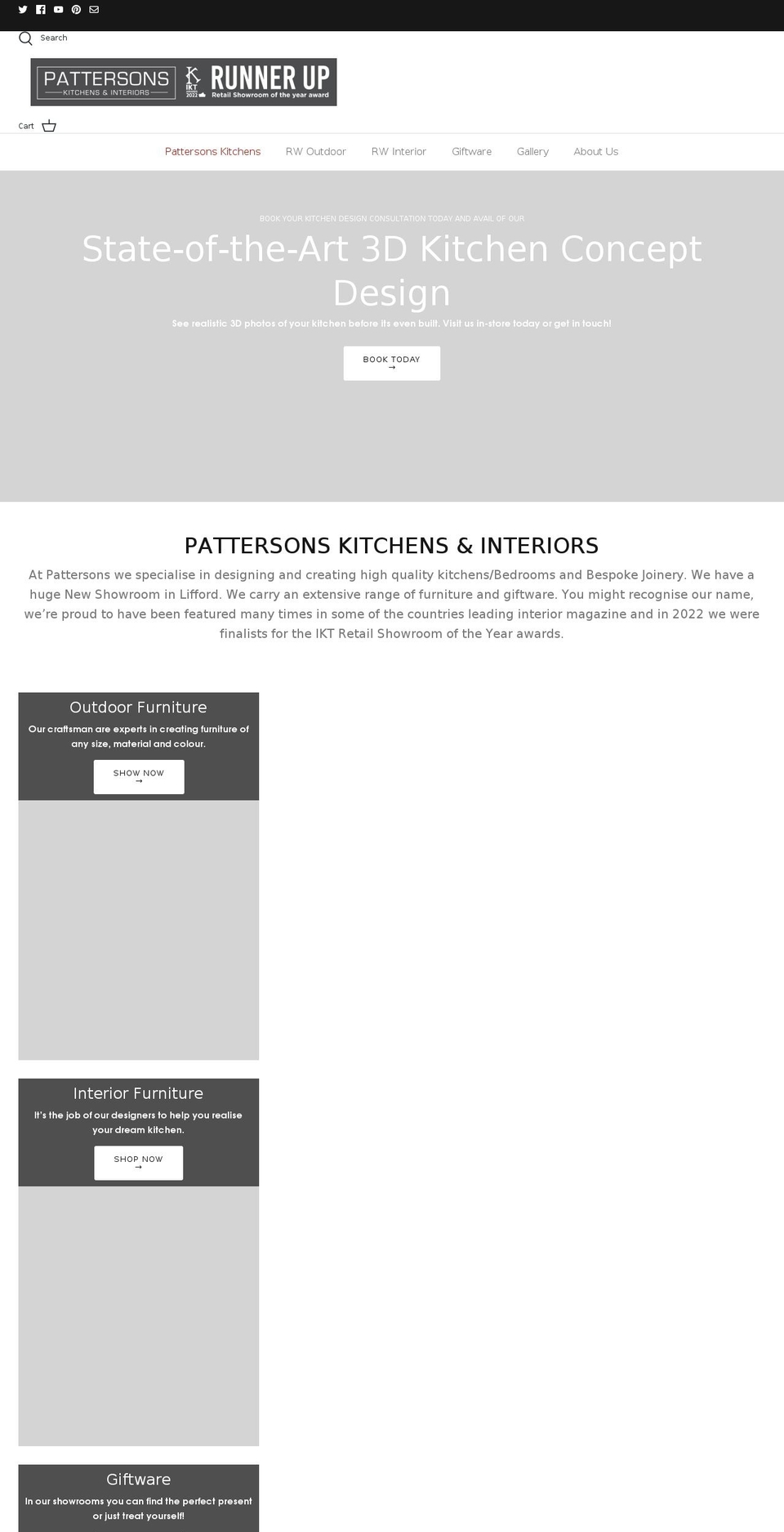 pattersonskitchens.ie shopify website screenshot