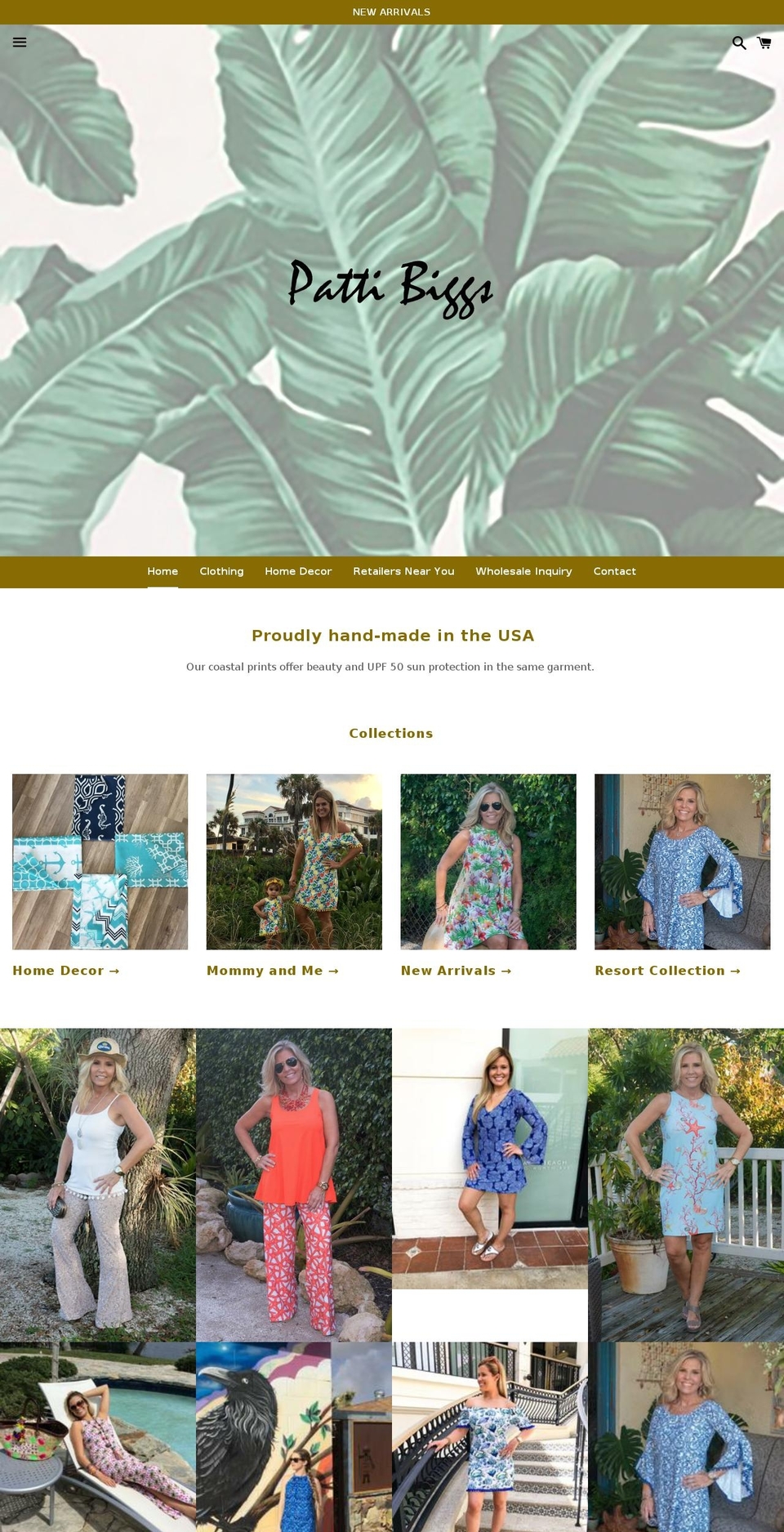 pattibiggs.com — Shopify storefront screenshot
