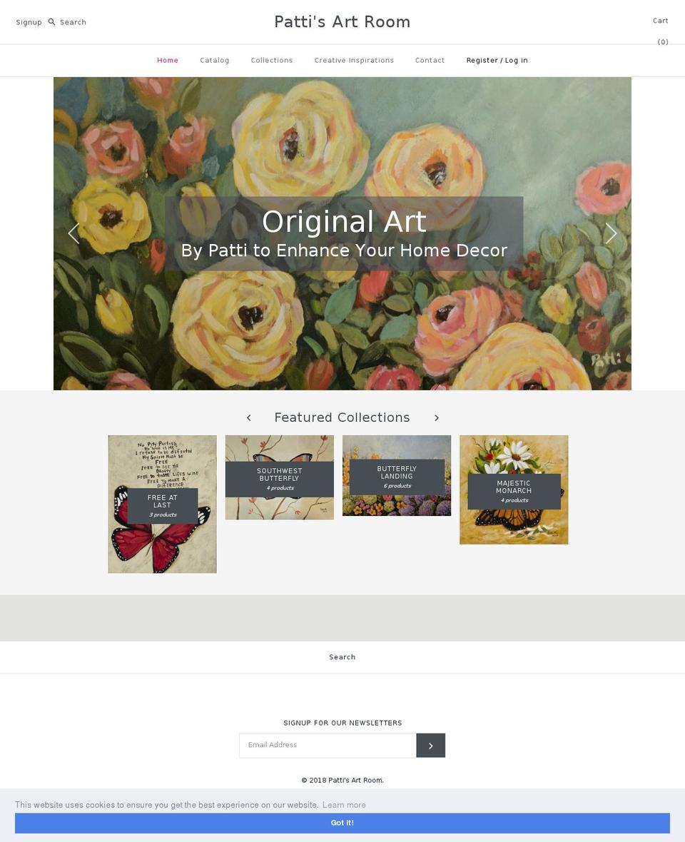 pattisartroom.com — Shopify storefront screenshot