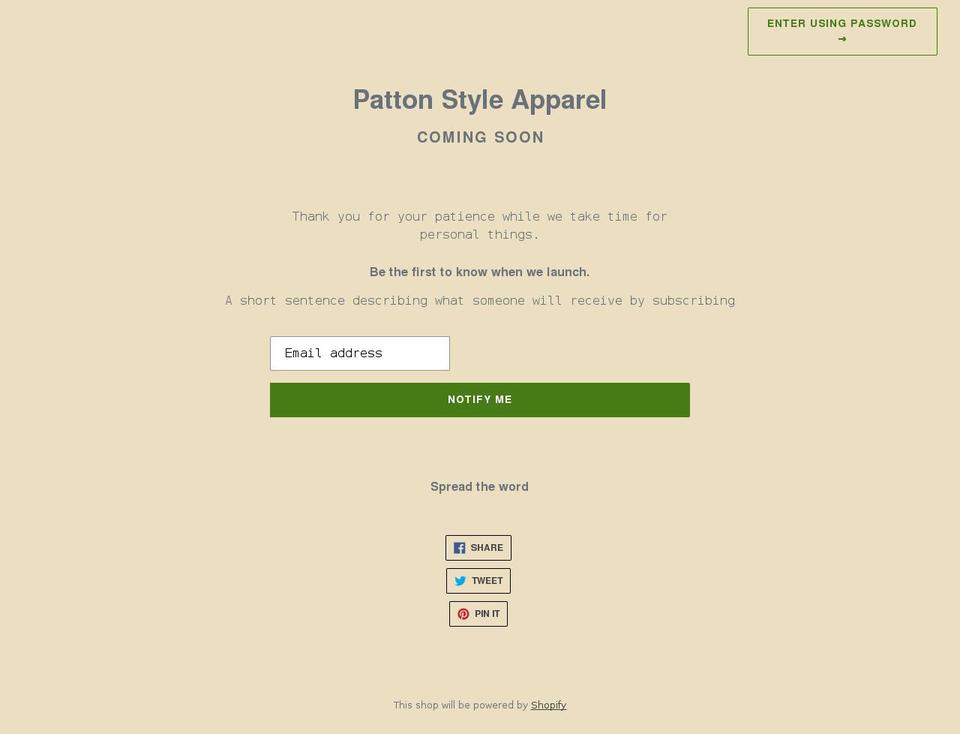 pattonstyle.com shopify website screenshot