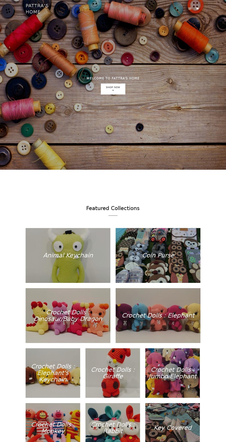 pattrashome.com shopify website screenshot