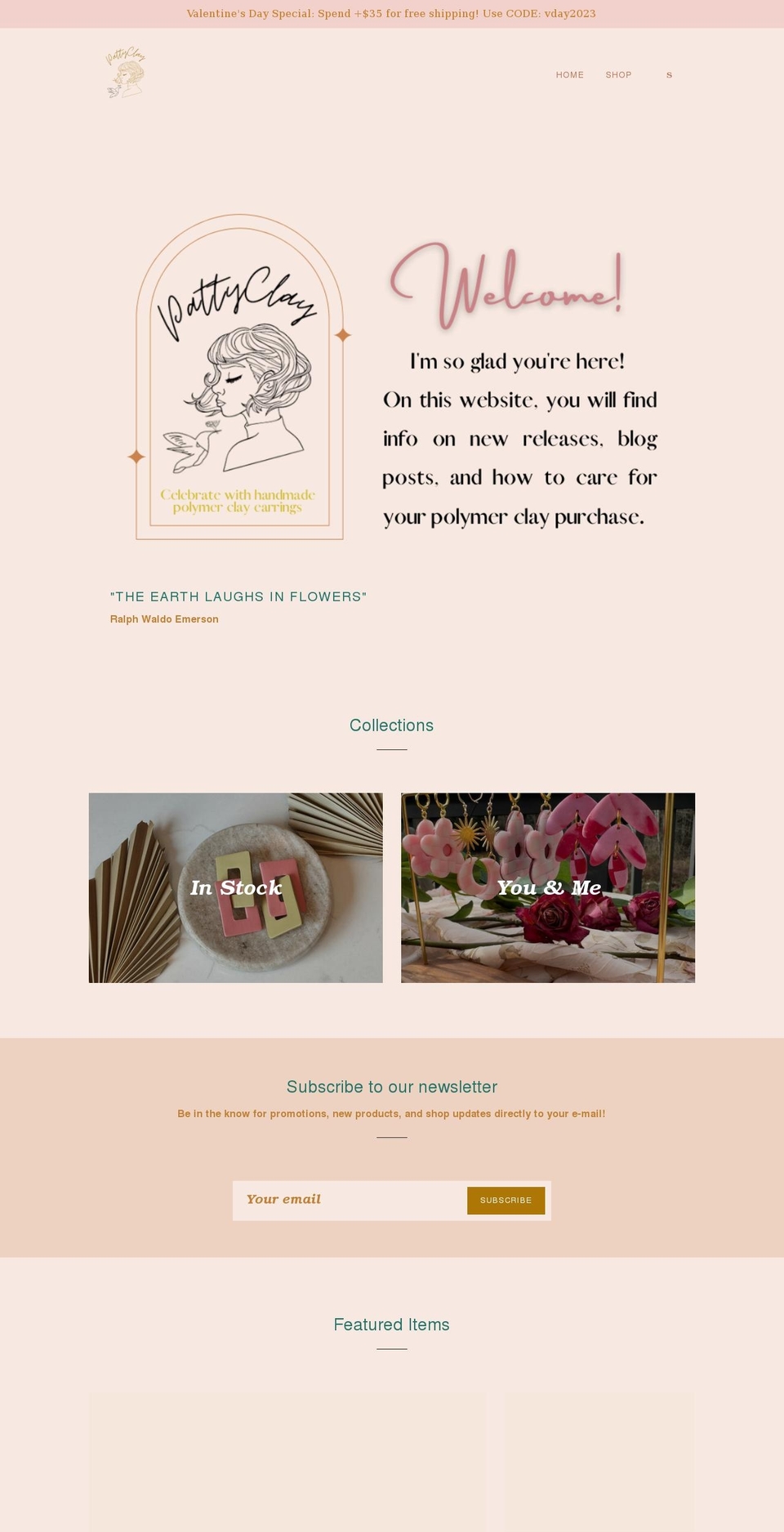 patty-clay.com shopify website screenshot