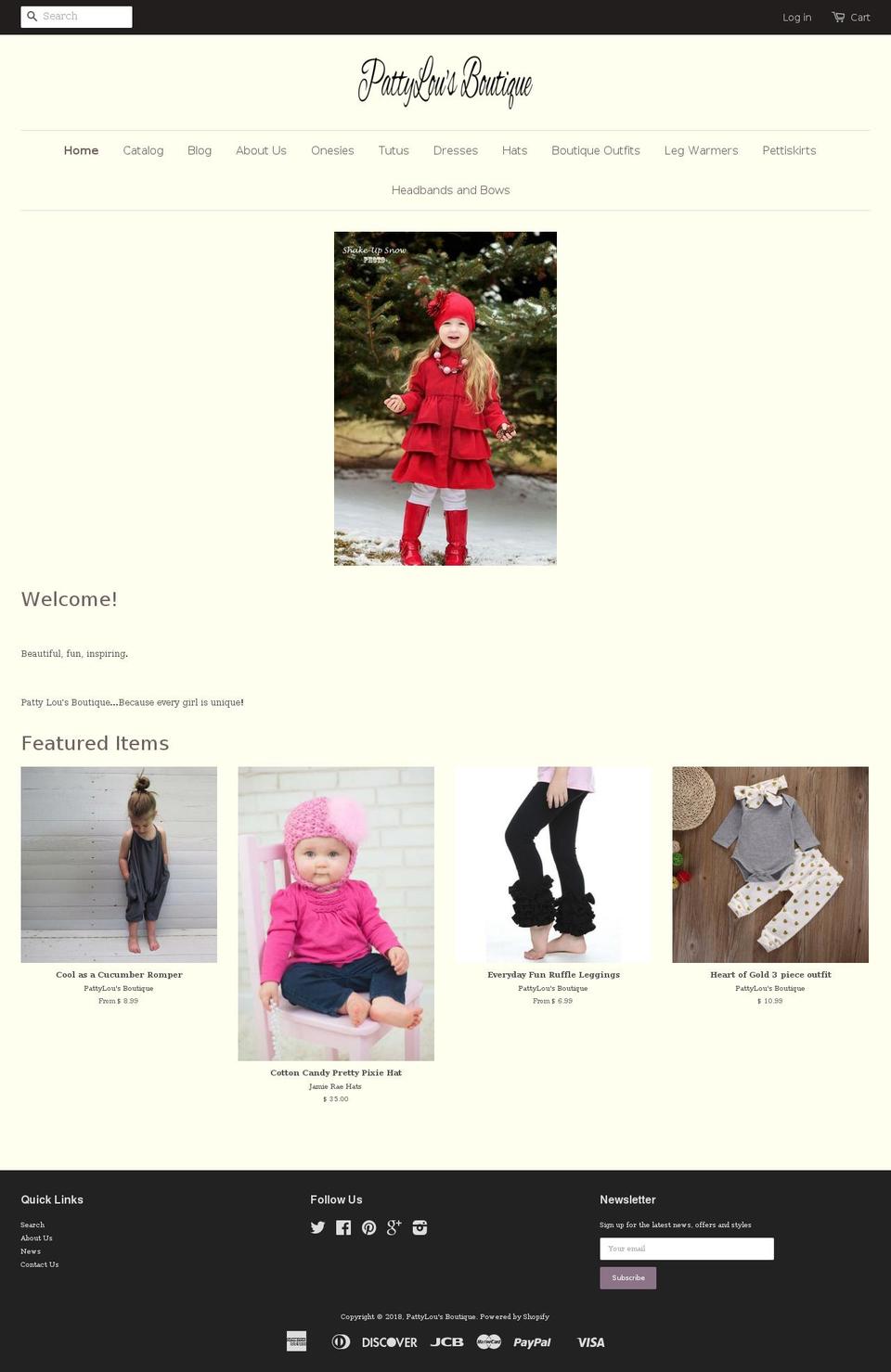 pattylousboutique.com shopify website screenshot