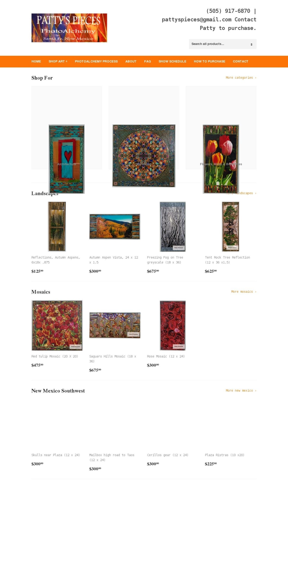 pattyspieces.com shopify website screenshot