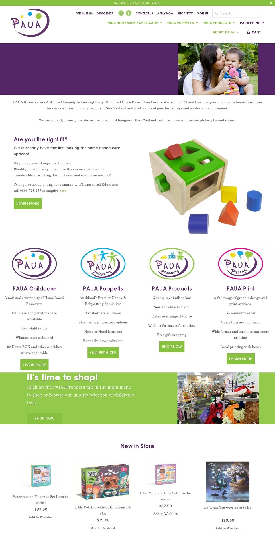 paua.ac.nz shopify website screenshot