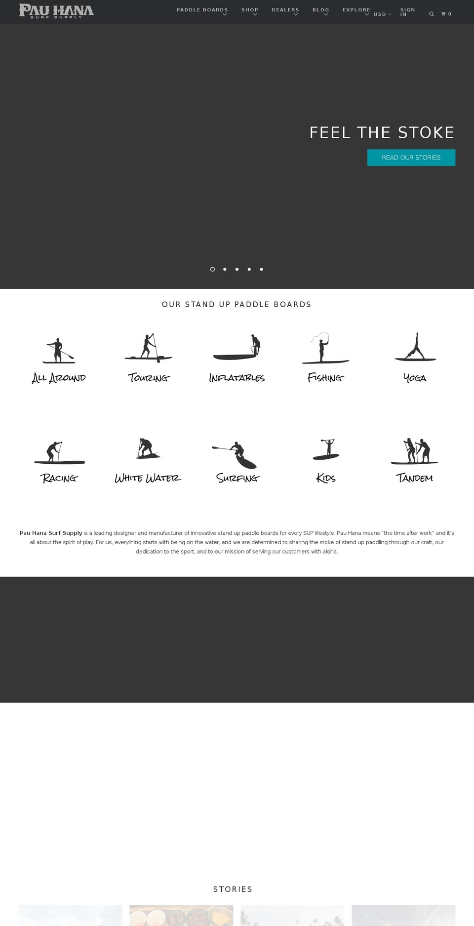 pauhanasurfco.com shopify website screenshot