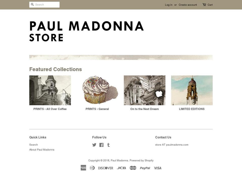paul-madonna.myshopify.com shopify website screenshot