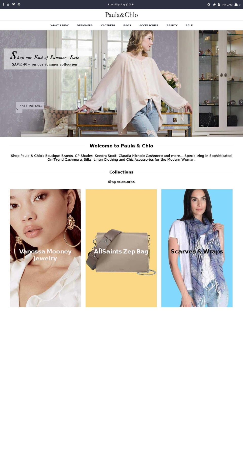 paulaandchlo.com shopify website screenshot