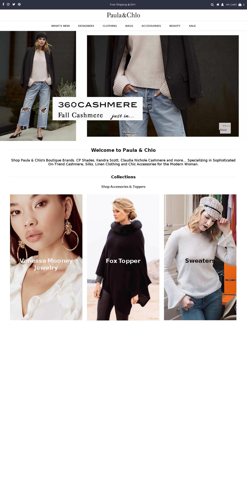 paulaandclo.com shopify website screenshot