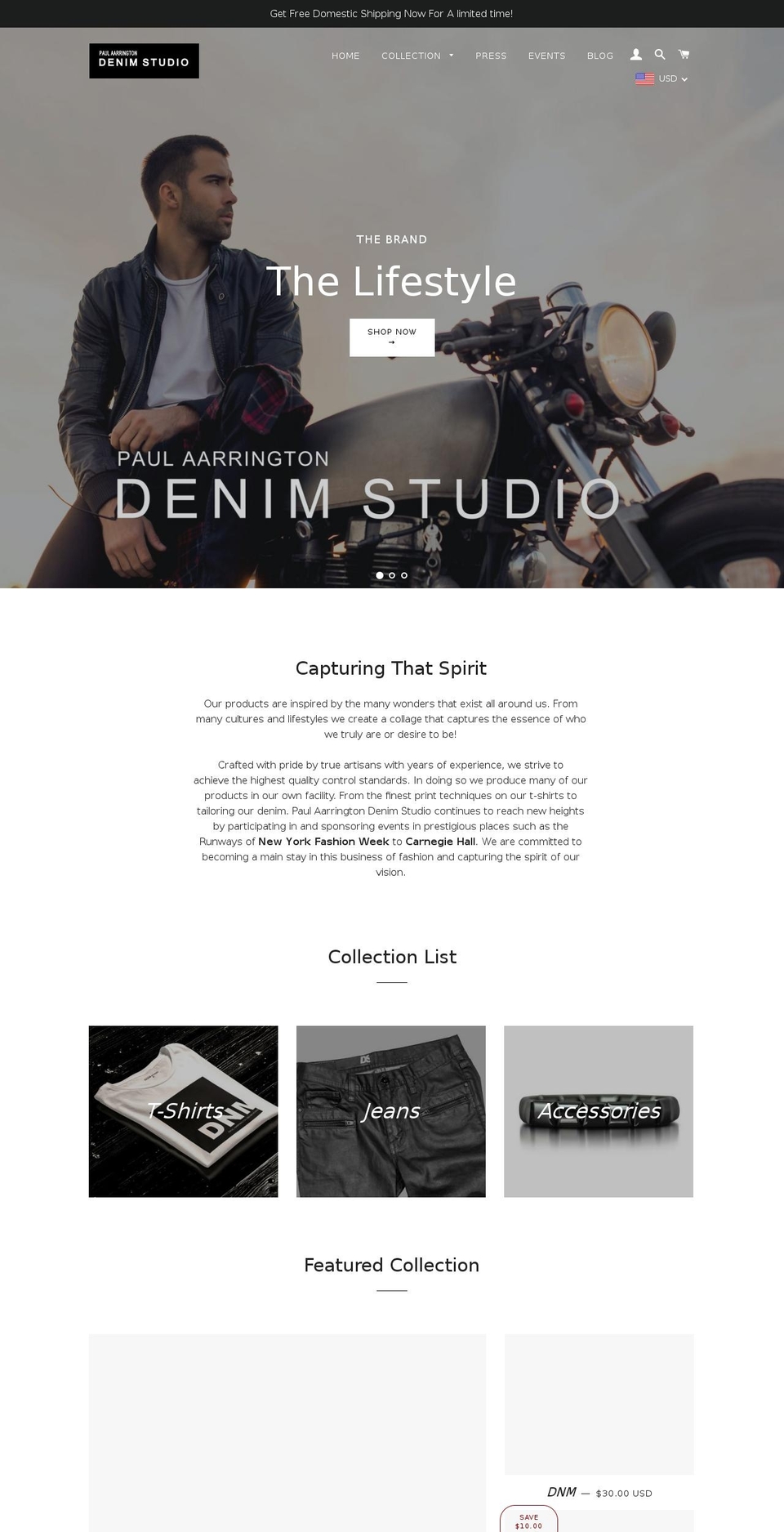 paulaarringtondenimstudio.com shopify website screenshot