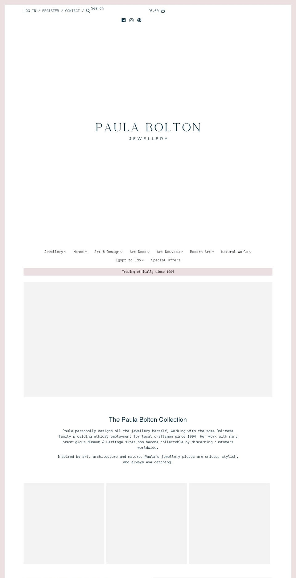 paulabolton.com shopify website screenshot