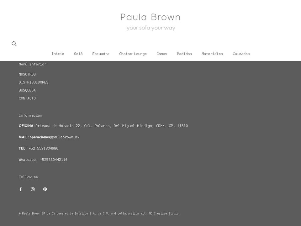 paulabrown.mx shopify website screenshot