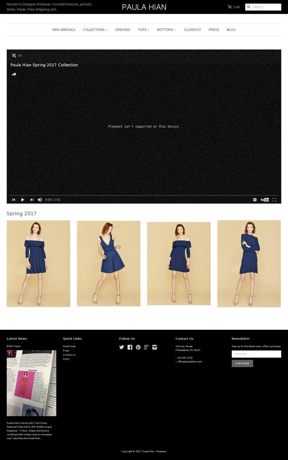 paulahian.com shopify website screenshot