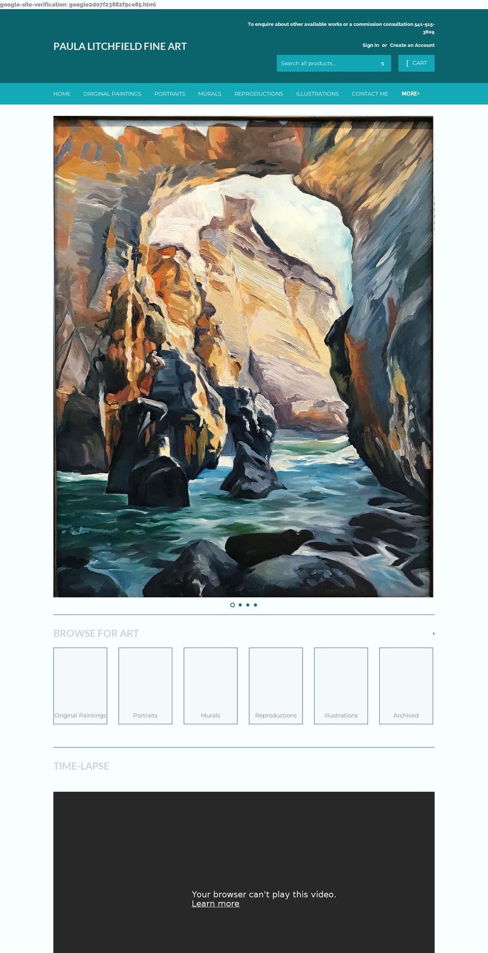 paulalitchfieldfineart.com — Shopify storefront screenshot