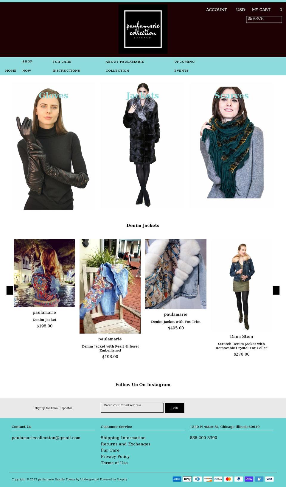 paulamariecollection.com — Shopify storefront screenshot
