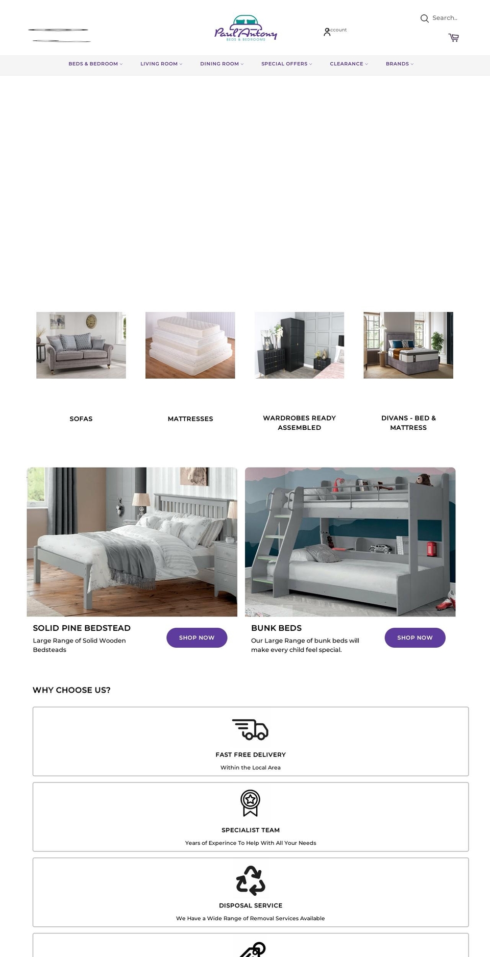 UPDATES--- Shopify theme site example paulanthonybeds.com