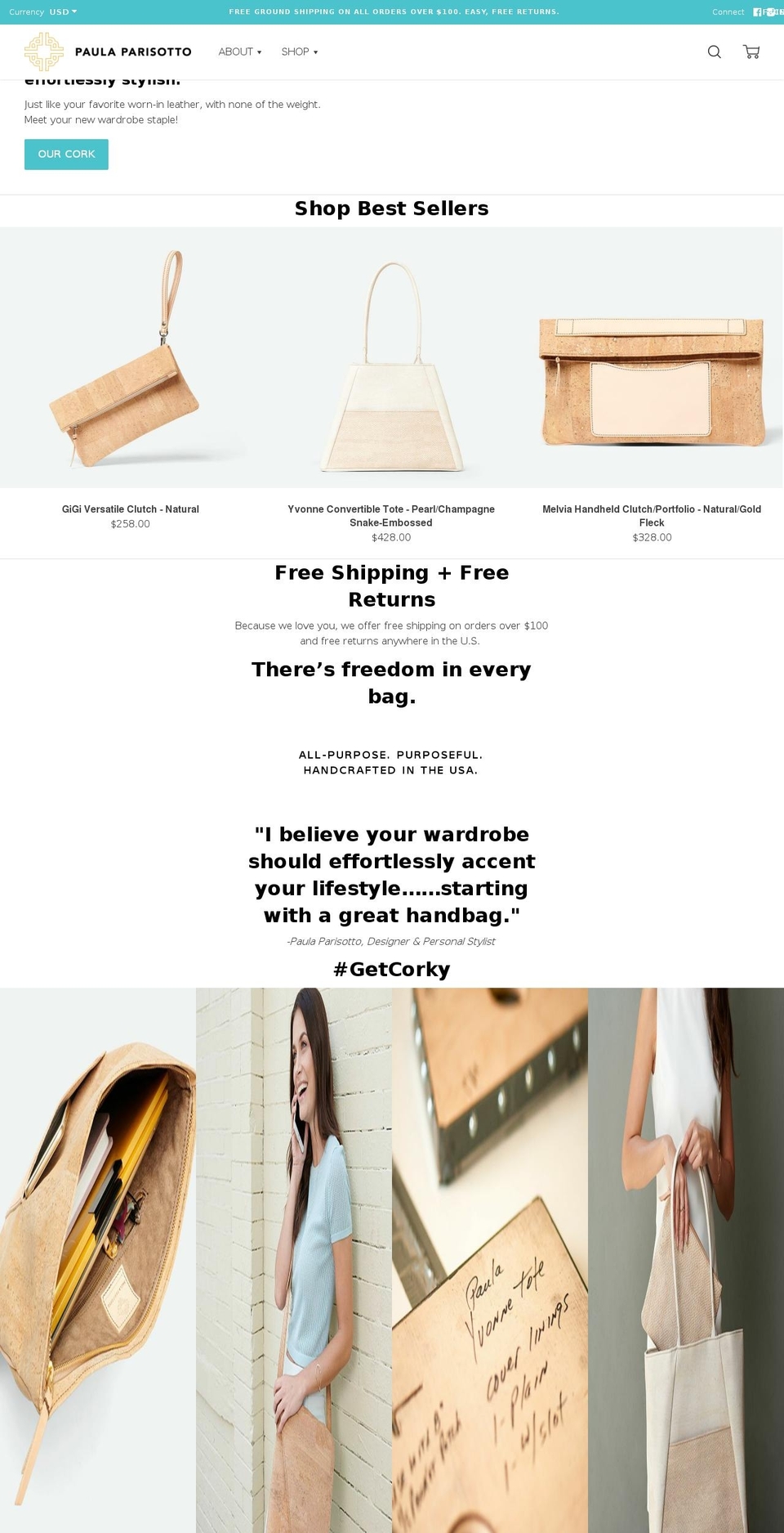 paulaparisotto.com — Shopify storefront screenshot