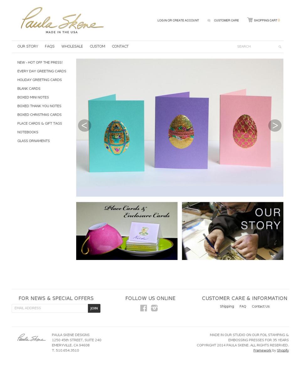 paulaskenedesigns.com shopify website screenshot