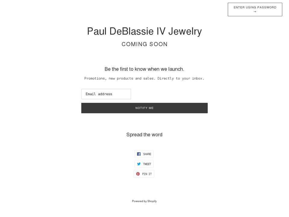 pauldeblassieiv.com shopify website screenshot