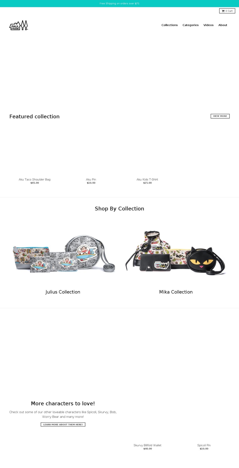 paulfrankjunior.org shopify website screenshot