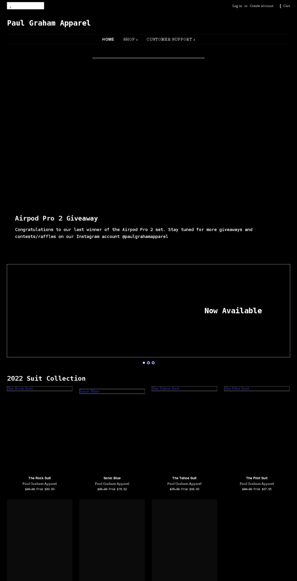 paulgrahamapparel.com shopify website screenshot